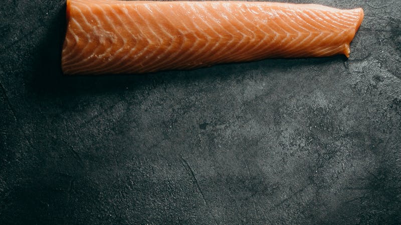 Fresh salmon fillet rich in natural omega-3 fatty acids