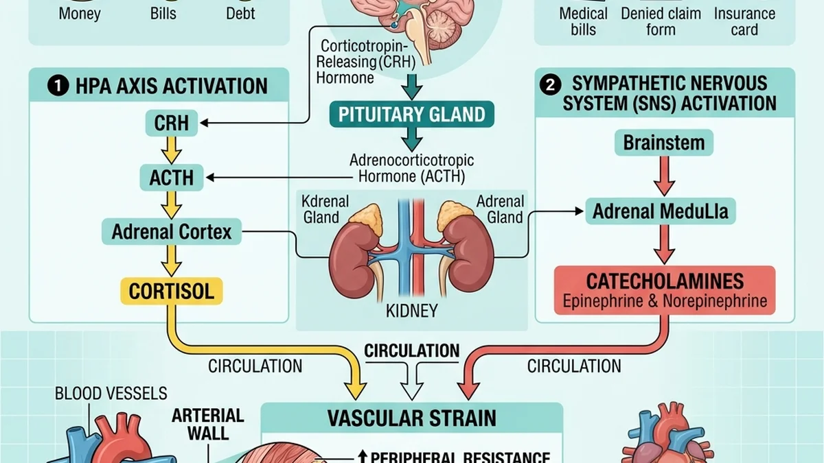 How to Choose the Best Health Insurance Plan for 2026: A Clinical & Financial Comparison clinical illustration of financial stress HPA axis activation pathway