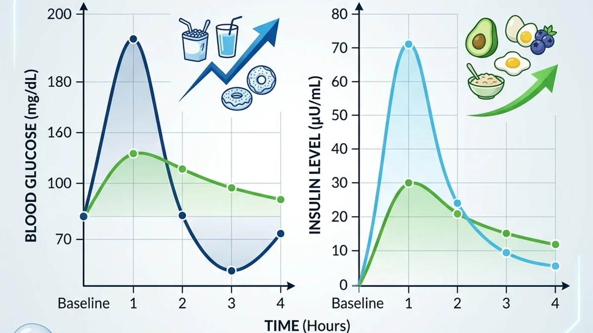 Macronutrient Kinetics: Blood Glucose and Insulin Response Curves After High-Sugar vs Balanced Meals