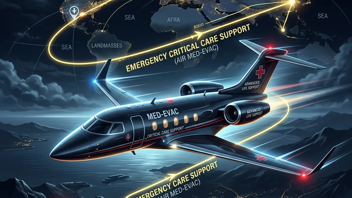 Health Insurance for Expats & Digital Nomads 2026: Best Global Plans Reviewed medical evacuation and repatriation flight path diagram