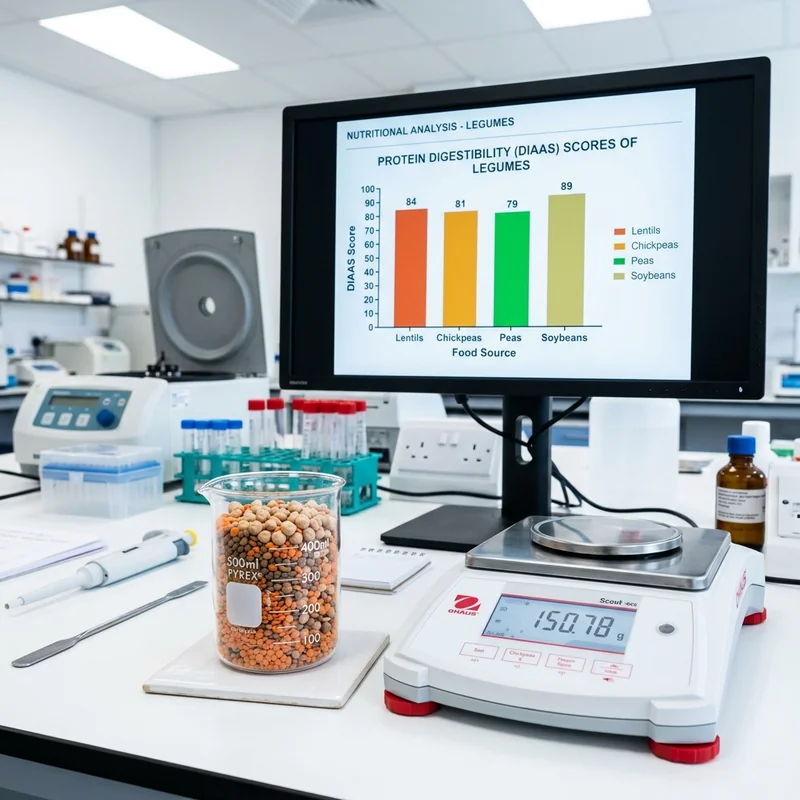 Cardiovascular Nutrition: Clinically Proven Dietary Interventions for Lipid Optimization DIAAS scale illustrating plant protein amino acid profiles and cardioprotective fiber metrics.